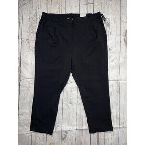 Larry Levine Slim Ankle Pants Slacks Women Size 24W Black